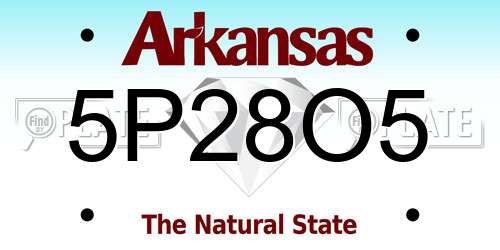 5P28O5 Arkansas License Plate