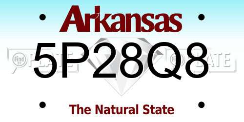 5P28Q8 Arkansas License Plate