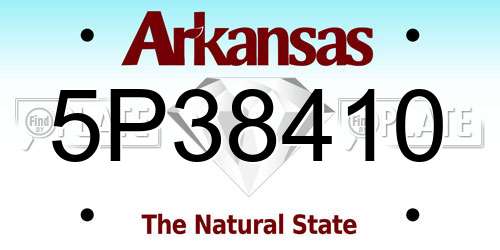 5P38410 Arkansas License Plate