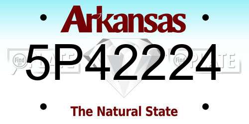 5P42224 Arkansas License Plate