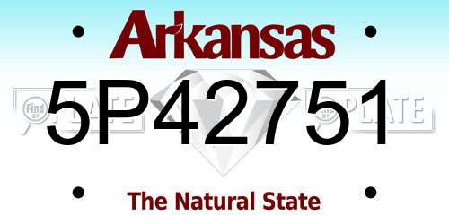 5P42751 Arkansas License Plate
