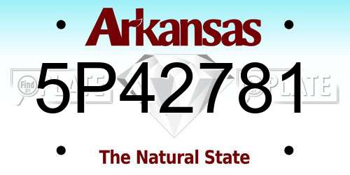 5P42781 Arkansas License Plate