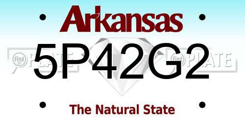 5P42G2 Arkansas License Plate