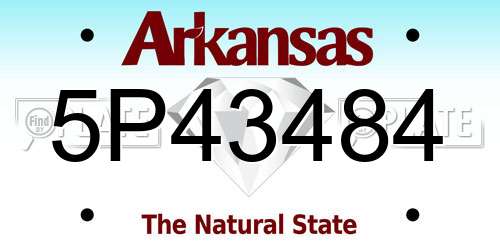 5P43484 Arkansas License Plate