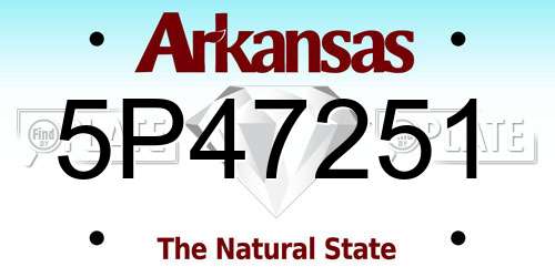 5P47251 Arkansas License Plate