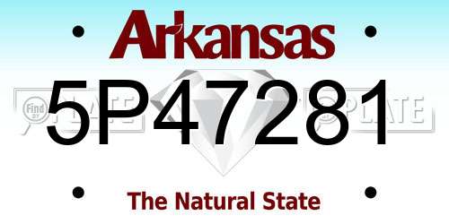 5P47281 Arkansas License Plate