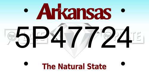 5P47724 Arkansas License Plate