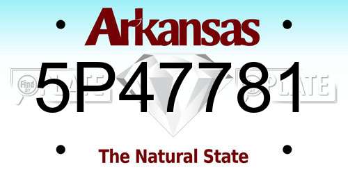 5P47781 Arkansas License Plate