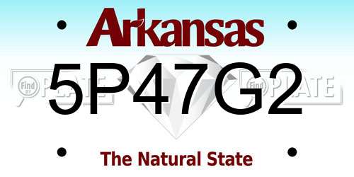 5P47G2 Arkansas License Plate