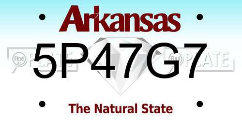 5P47G7 Arkansas License Plate