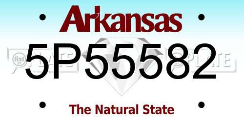 5P55582 Arkansas License Plate