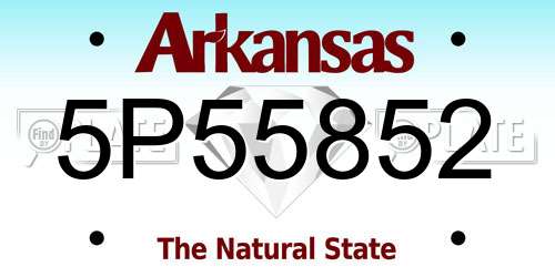 5P55852 Arkansas License Plate