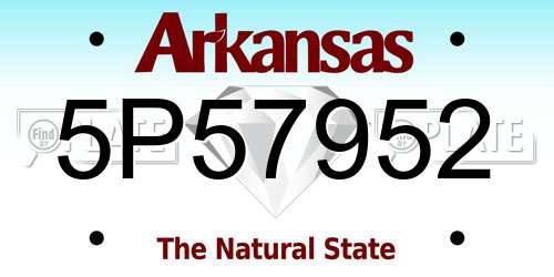 5P57952 Arkansas License Plate