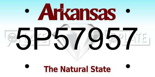 5P57957 Arkansas License Plate