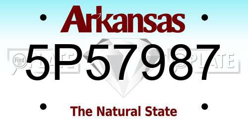 5P57987 Arkansas License Plate