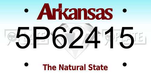 5P62415 Arkansas License Plate