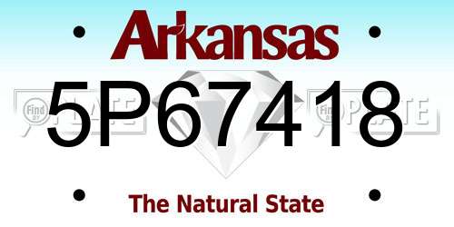 5P67418 Arkansas License Plate