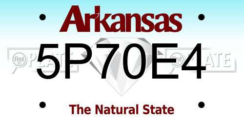 5P70E4 Arkansas License Plate
