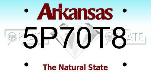 5P70T8 Arkansas License Plate