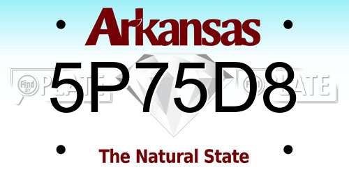 5P75D8 Arkansas License Plate