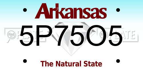 5P75O5 Arkansas License Plate