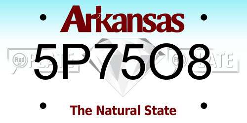 5P75O8 Arkansas License Plate