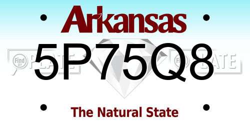 5P75Q8 Arkansas License Plate