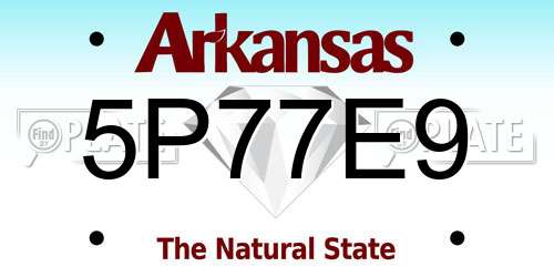 5P77E9 Arkansas License Plate