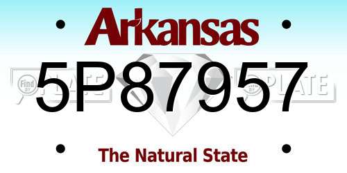 5P87957 Arkansas License Plate