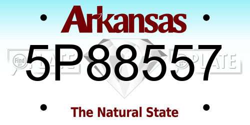 5P88557 Arkansas License Plate