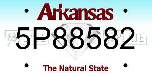 5P88582 Arkansas License Plate