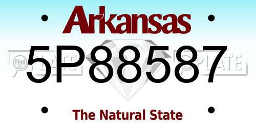 5P88587 Arkansas License Plate