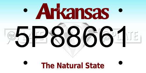 5P88661 Arkansas License Plate