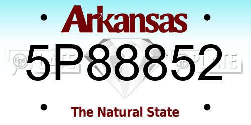 5P88852 Arkansas License Plate