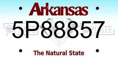 5P88857 Arkansas License Plate