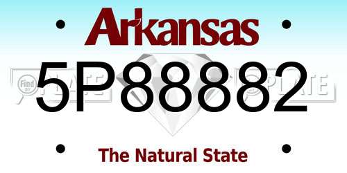 5P88882 Arkansas License Plate