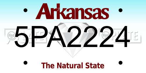 5PA2224 Arkansas License Plate