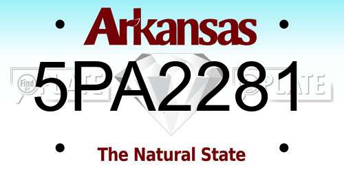 5PA2281 Arkansas License Plate