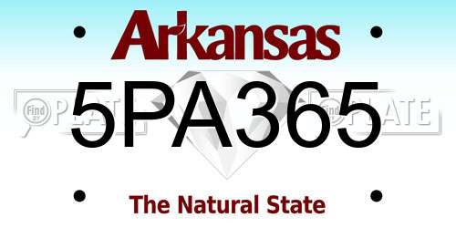 5PA365 Arkansas License Plate