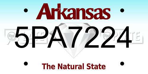 5PA7224 Arkansas License Plate