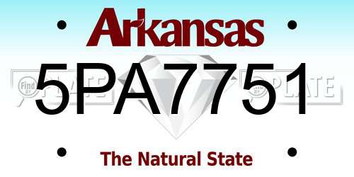 5PA7751 Arkansas License Plate