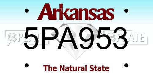 5PA953 Arkansas License Plate