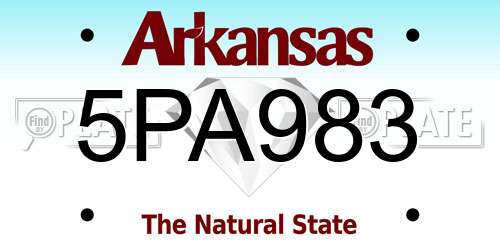 5PA983 Arkansas License Plate