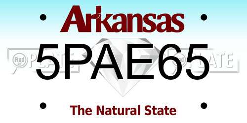 5PAE65 Arkansas License Plate
