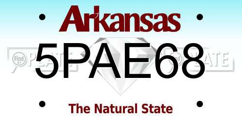 5PAE68 Arkansas License Plate