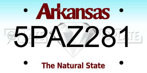 5PAZ281 Arkansas License Plate