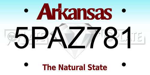 5PAZ781 Arkansas License Plate