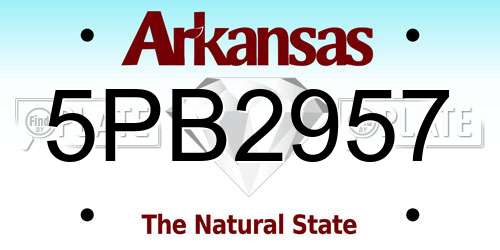 5PB2957 Arkansas License Plate