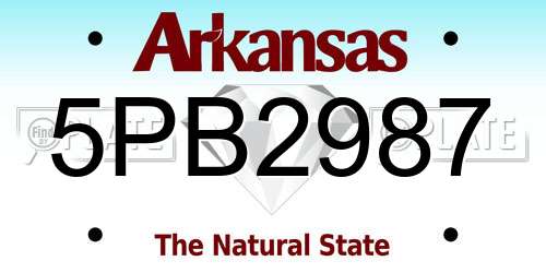 5PB2987 Arkansas License Plate