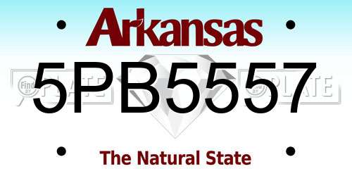 5PB5557 Arkansas License Plate